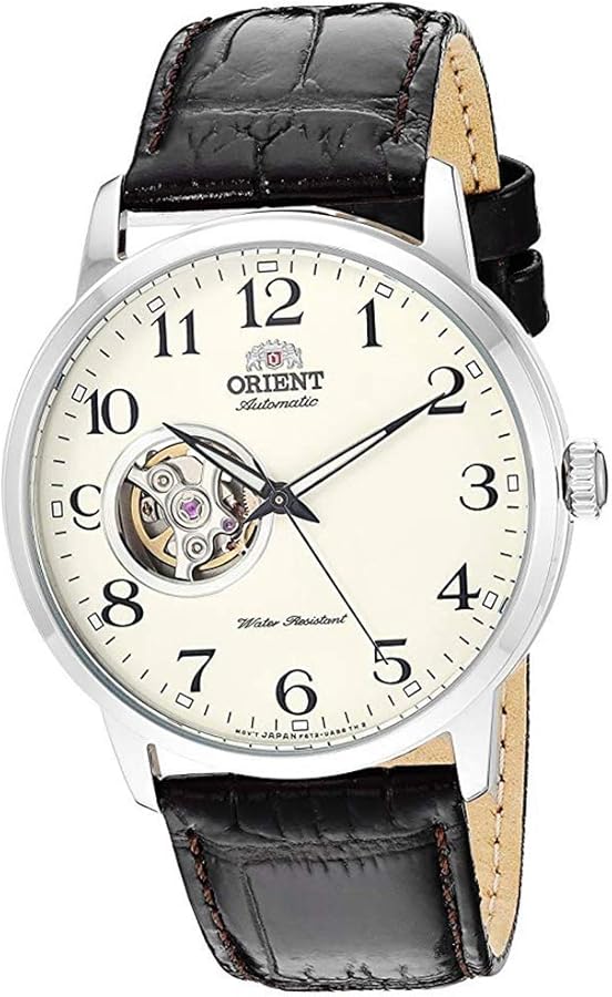 Orient Men's '2nd Generation Esteem' Japanese Automatic Stainless Steel and Leather Dress Watch