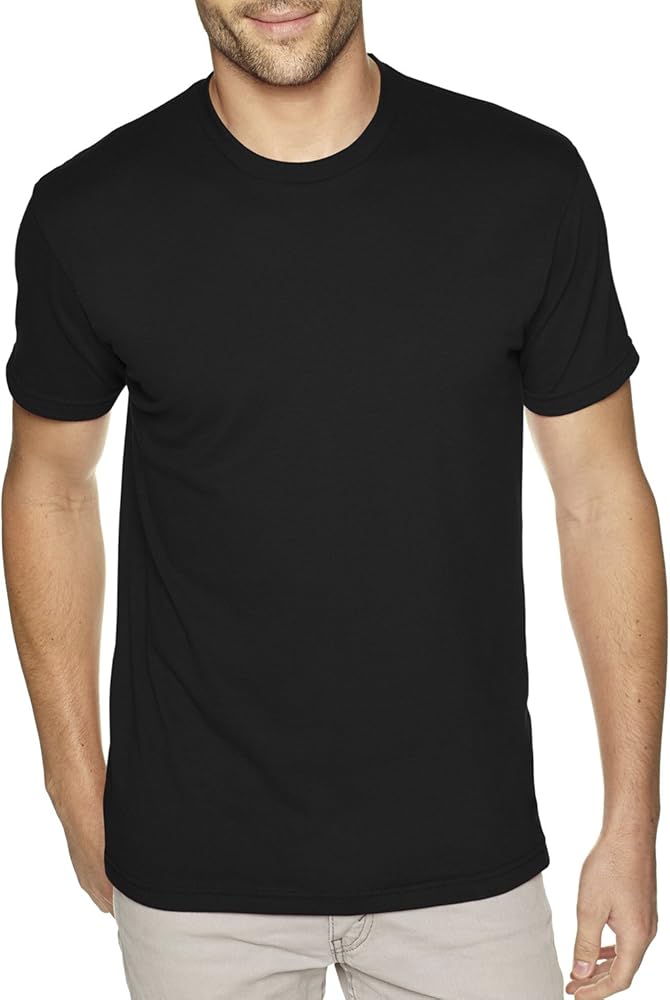 The Next Level 6410 Men's Premium Fitted Sueded Crew Tee - Black, Large