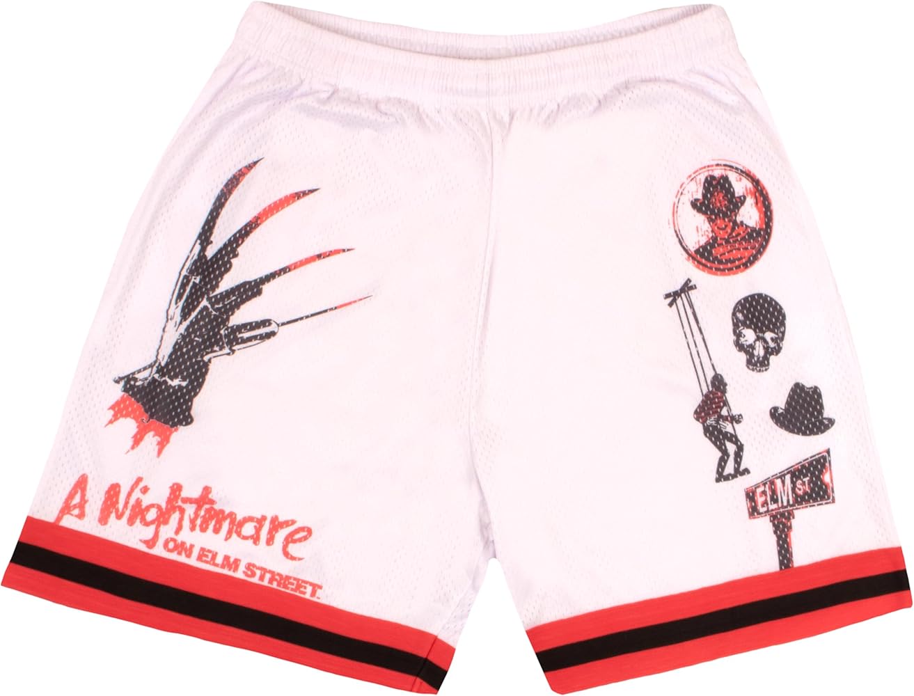 WARNER BROS Friday The 13th Jason Voorhees Hockey Mask Mens Mesh Shorts, Horror Movie Casual Shorts for Men