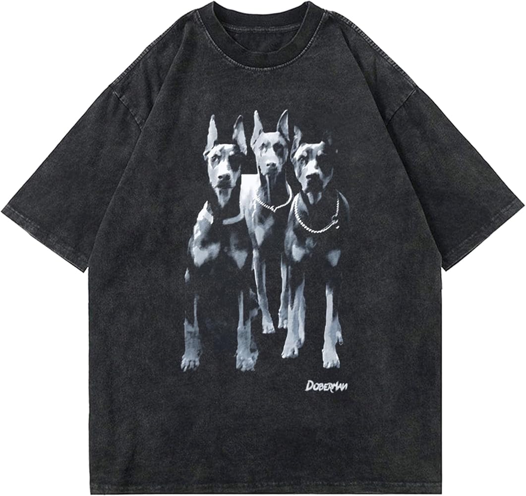 Aelfric Eden Oversized Dog Graphic Tees Men Streetwear Casual Summer Tops Unisex T-Shirt