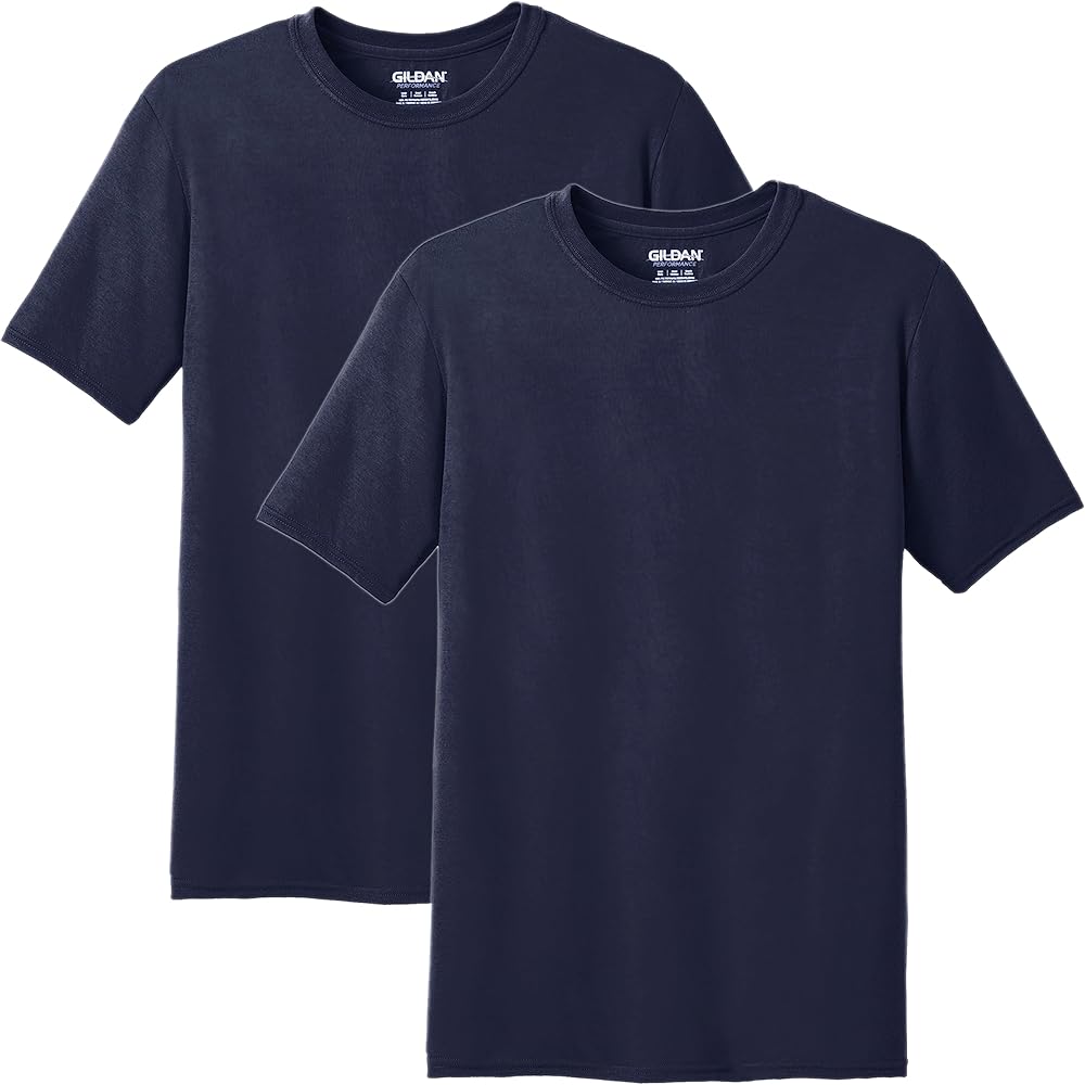 Gildan Men's Moisture Wicking Polyester Performance T-Shirt, 2-Pack