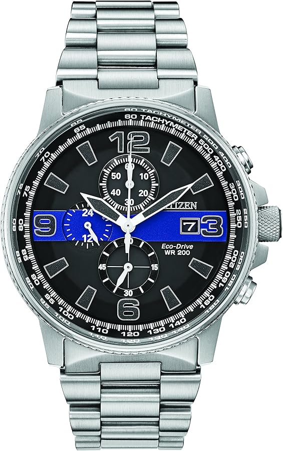 Citizen Men's Thin Blue Line Watch Chronograph 200M WR Eco Drive CA0291-59E