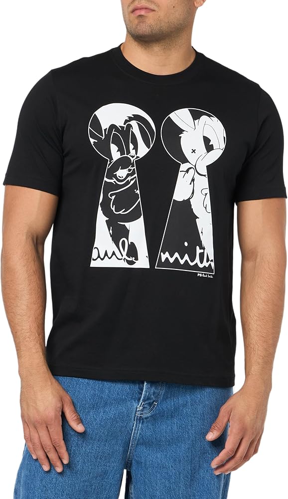 Paul Smith Men's Regular Fit Keyhole Bunnies T-Shirt