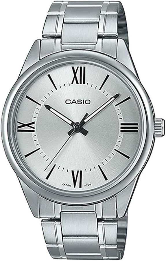 Casio MTP-V005D-7B5 Men's Standard Stainless Steel Silver Roman Dial Analog Watch