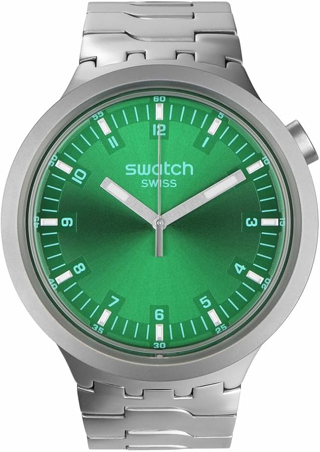 Swatch Unisex Dress Green Stainless Steel Quartz Big Bold Irony FOREST FACE