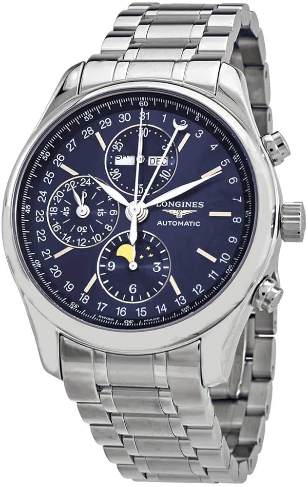 Longines Master Collection Moon Phase Chronograph Automatic Sunray Blue Dial Men's Watch L2.773.4.92.6