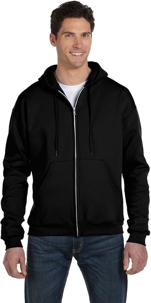 Champion Mens Double Dry Action Fleece Full Zip Hood Black