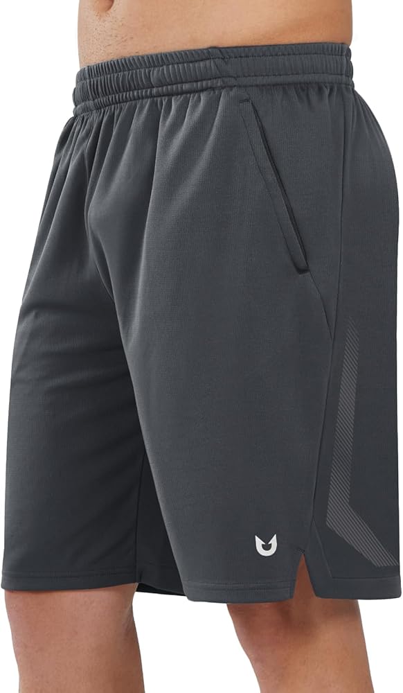 NORTHYARD Men's 10" Athletic Basketball Shorts with Zipper Pockets Quick Dry Lightweight Running Workout Gym Tennis Shorts