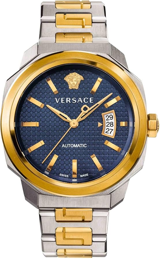 Versace Dylos Swiss Automatic Blue Dial Steel-Gold Tone Men´s Watch VEAG00222