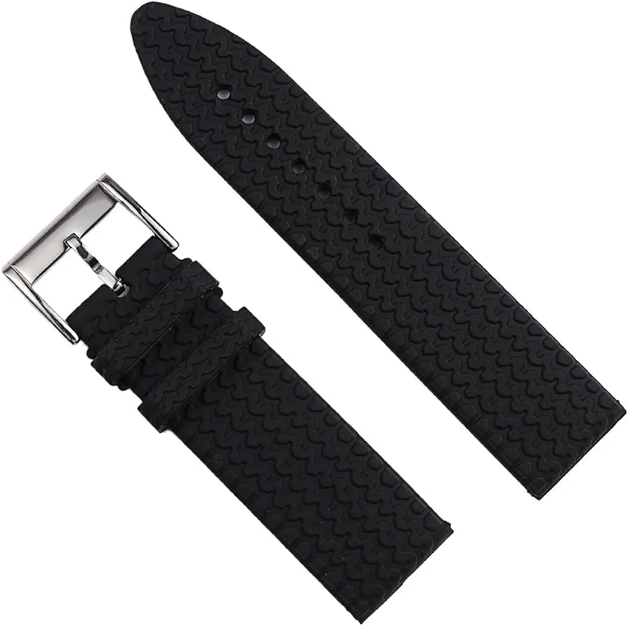 23 21mm Rubber Black Watchband for Chopard Silicone Watch Strap Men Tape Wrist Bracelet Pin Buckle (Color : Preto, Size : 23mm)