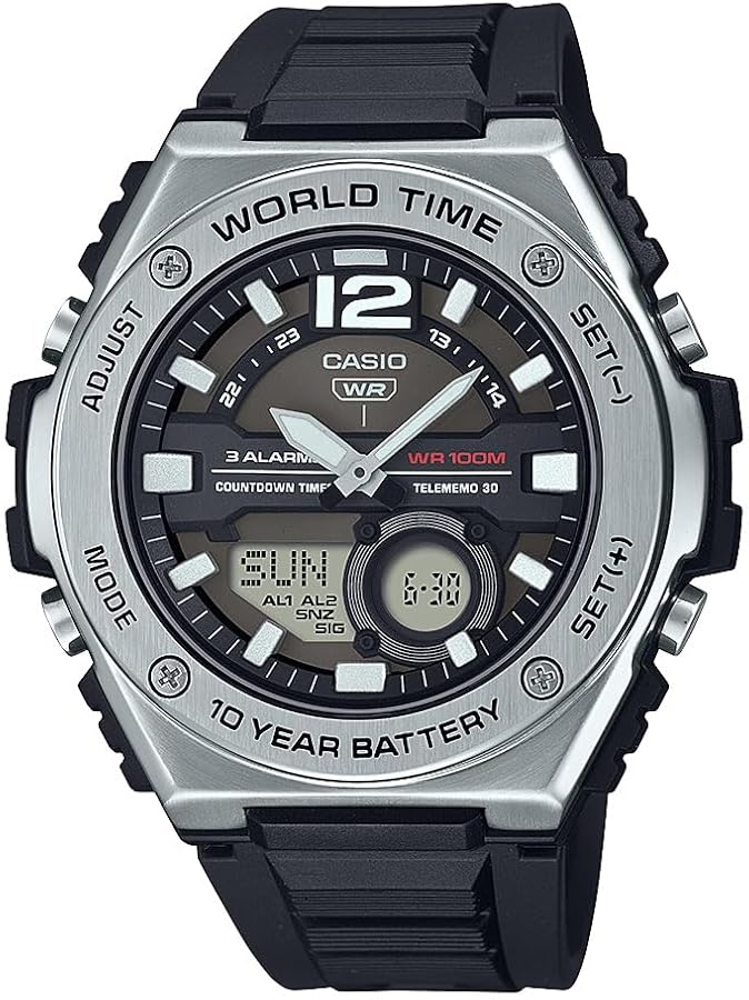 Casio World Time 10-Year Battery Ana-Digital Chronograph Watch MWQ-100-1AV