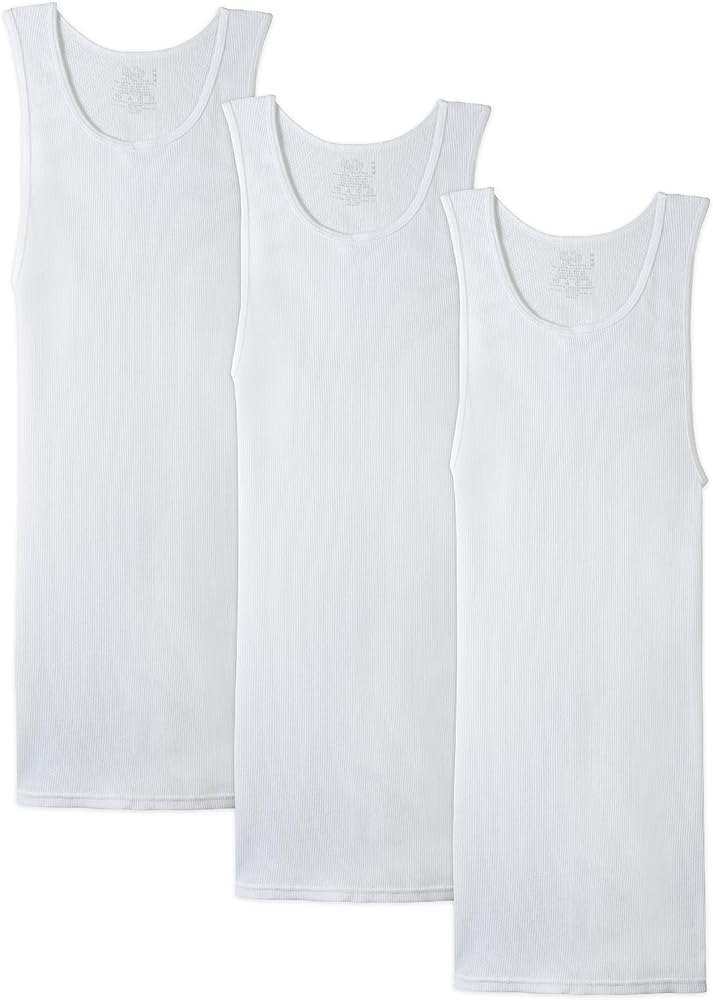 Fruit of the Loom Men's A-Shirt 3 Pack, White, XXX-Large(Pack of 3)