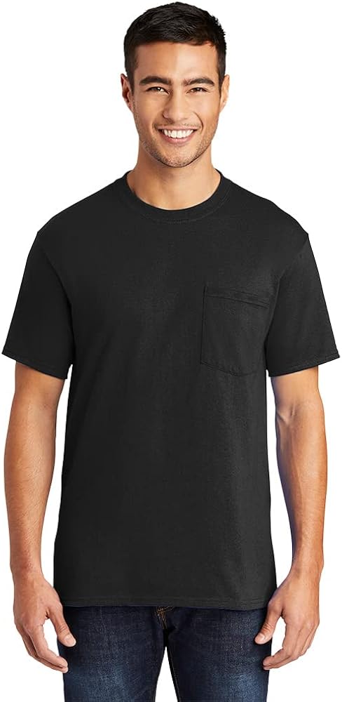 Port & Company Men's Tall 50/50 Cotton/Poly T Shirt with Pocket