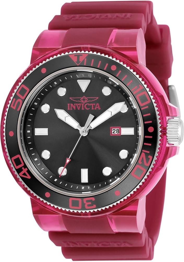 Invicta Pro Diver Men's Watch - 51.5mm. Burgundy. Transparent (32329)