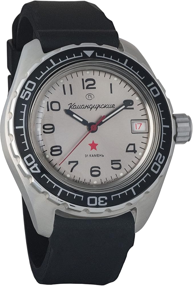 Vostok Komandirskie Automatic Self-Winding Mens Russian Military Wristwatch WR 200m # 020708