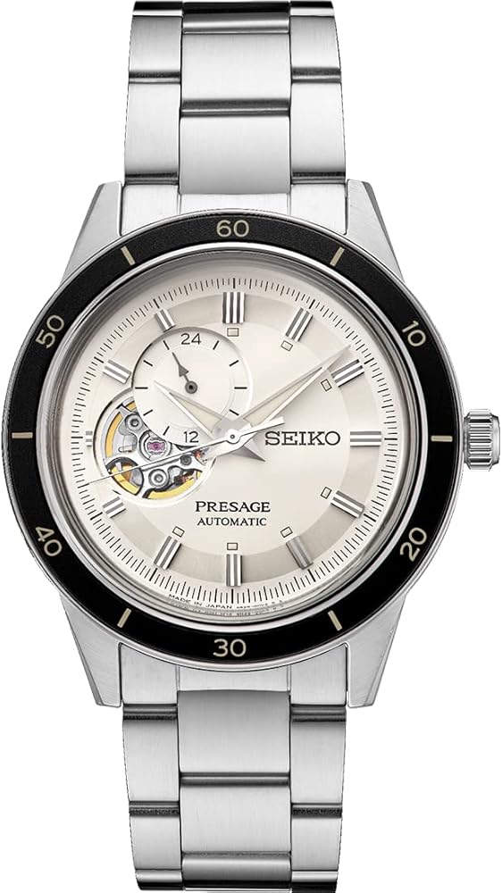 SEIKO SSA423 Automatic Watch for Men - Presage Collection - Ivory Open-Aperture Dial, Vintage 1960s Watch Inspiration - 50M Water Resistant