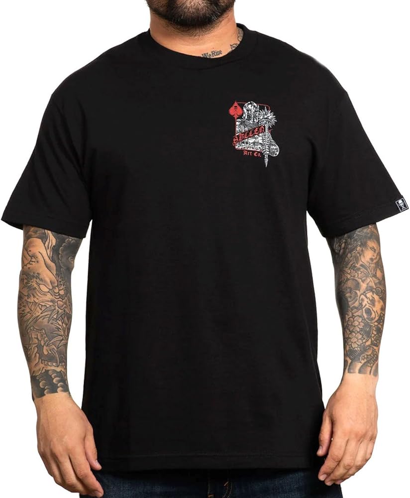 Sullen Men's King Reaper Stacked Deck Tattoo Lifestyle Graphic Standard Short Sleeve Tee