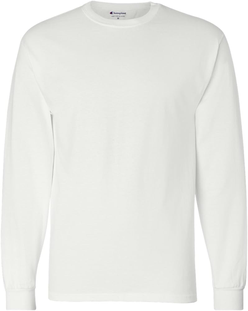 Champion 5.2 Oz. Long-Sleeve T-Shirt, Medium, White