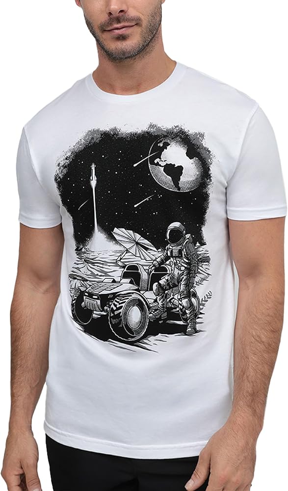 INTO THE AM Graphic Tees for Men S - 4XL Premium Short Sleeve Colorful T-Shirts Trippy Astronaut Designs