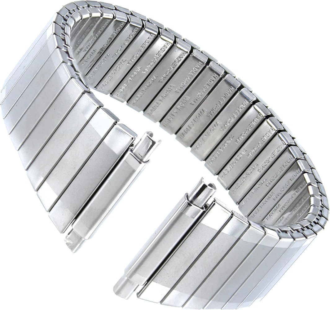 16-21mm Silver Tone Stainless Steel Tapered Mens Expansion Band 179160