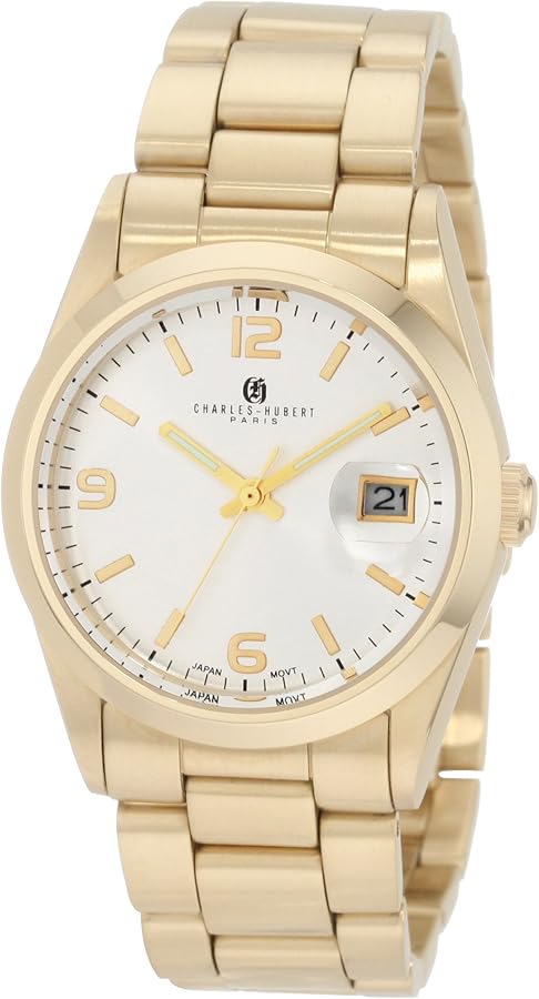 Charles-Hubert, Paris Men's 3807 Premium Collection Gold-Plated Stainless Steel Watch