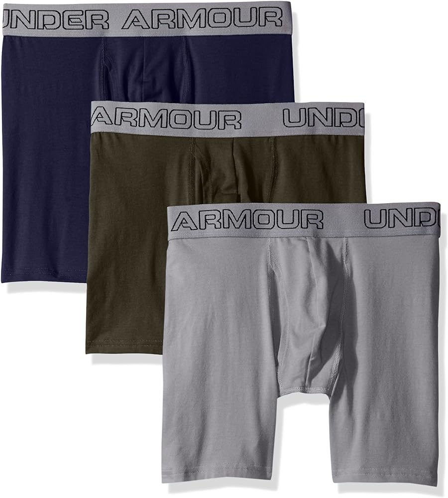 Under Armour Men's Charged Cotton Stretch 6” Boxerjock – 3-Pack