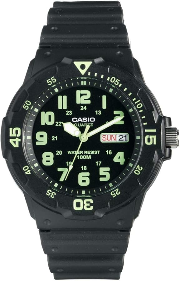 Casio Collection Men's Watch MRW-200H, Black/Green, 4,5 cm, Strap