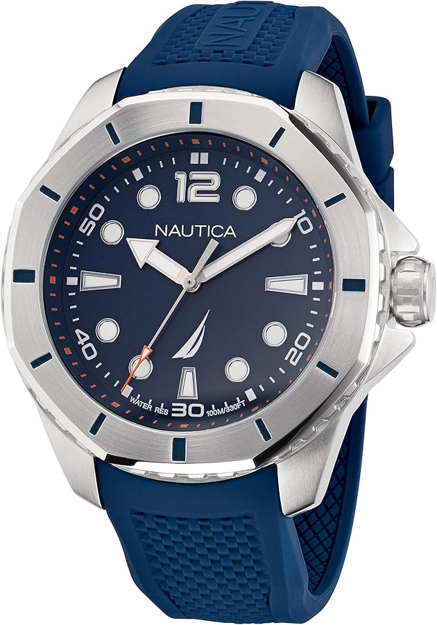 Nautica Men's KOH May Bay Blue Silicone Strap Watch (Model: NAPKMF201)