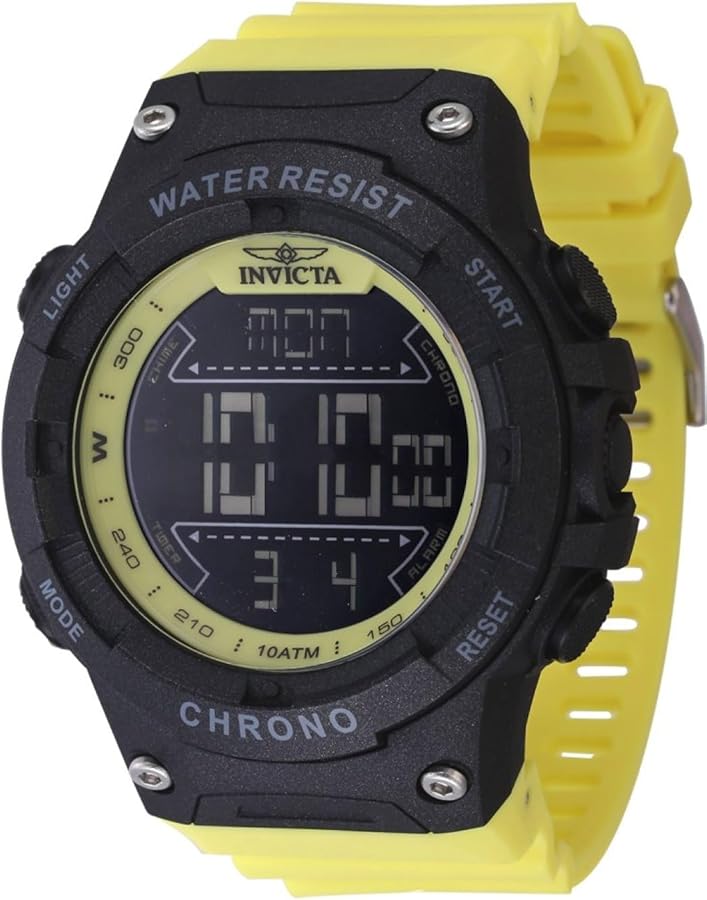 Invicta Racing Men 52mm Plastic Black dial Electronic Digital