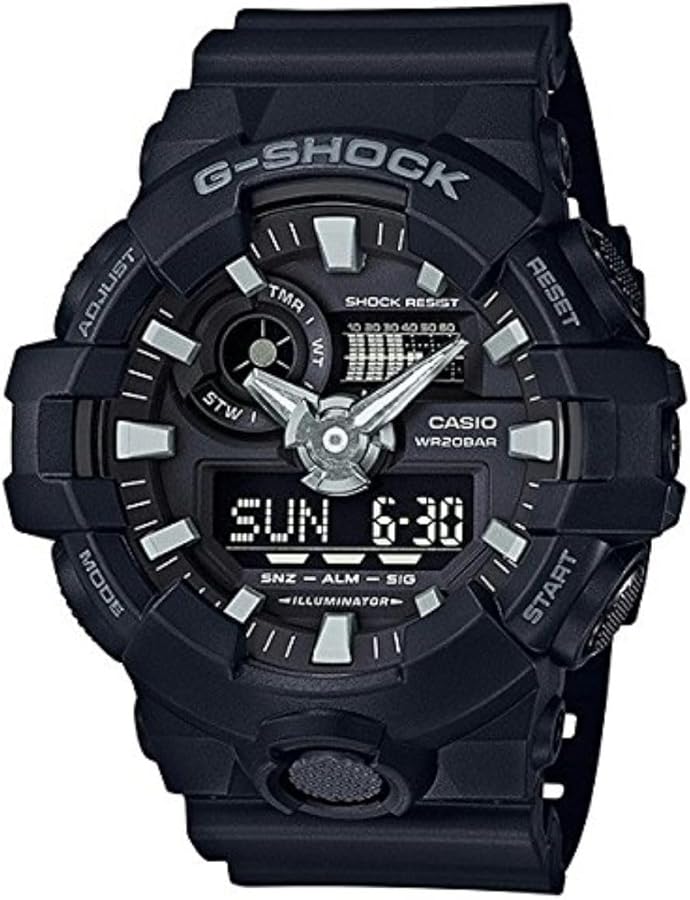 Casio G-shock Ana Digi All Black Men's Watch, 200 Meter Water Resistant with Day and Date GA-700-1B