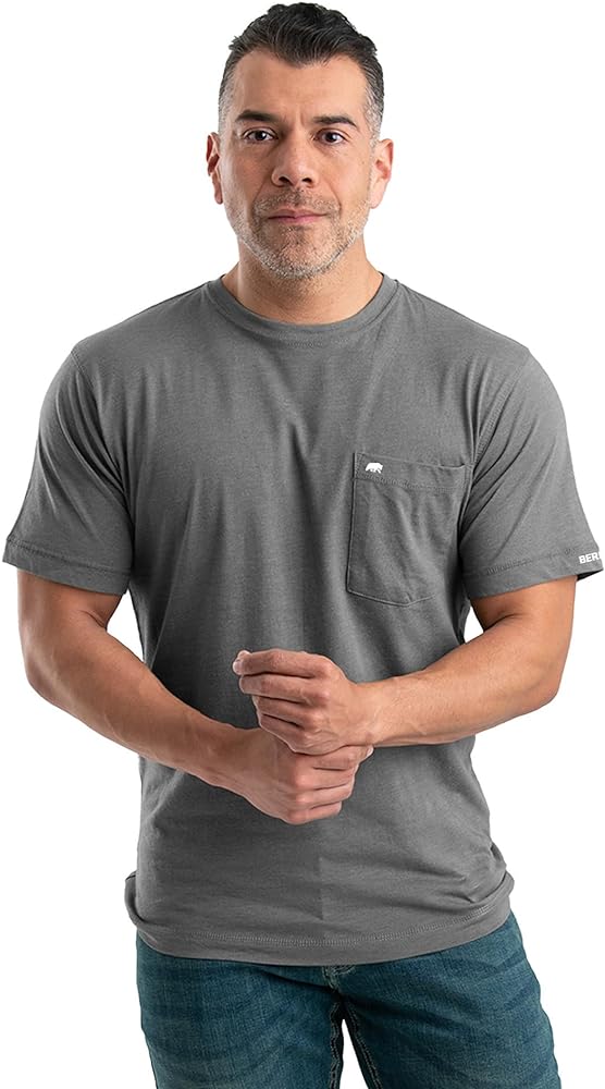 Berne Men's Lightweight Performance Short Sleeve Pocket T-Shirt, Singles and 3 Packs