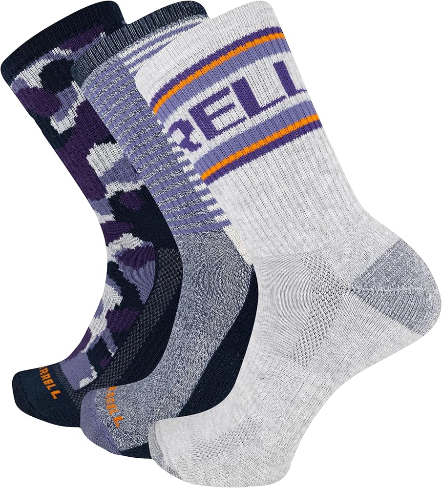 Merrell Men's and Women's Recycled Everyday Socks-3 Pair Pack-Repreve Mesh