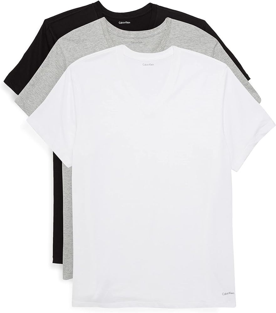 Calvin Klein Men`s Classic Fit Cotton V-Neck T-Shirts 3 Pack