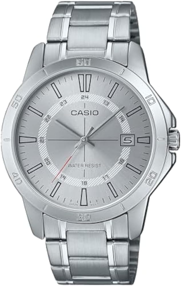 Casio MTP-V004D-7C Men's Stainless Steel Silver 24 Hour Index Dial 3-Hand Analog Watch