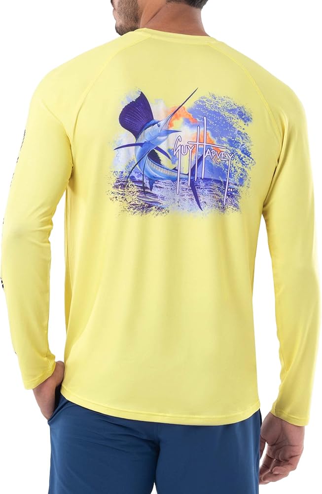 Guy Harvey Men's Raglan Sleeve Sun Protection Top