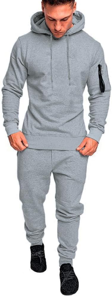 Men’s Sweatsuits Set 2 Piece Hoodie Outfit Jogging Tracksuits for Men Casual Athletic Long Sleeve Pullover Suit Set