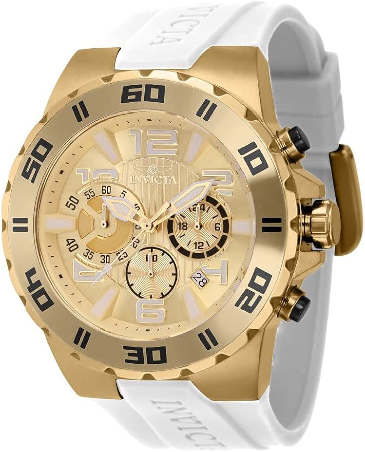 Invicta Men's Pro Diver 48mm Silicone Quartz Watch, White (Model: 37755)