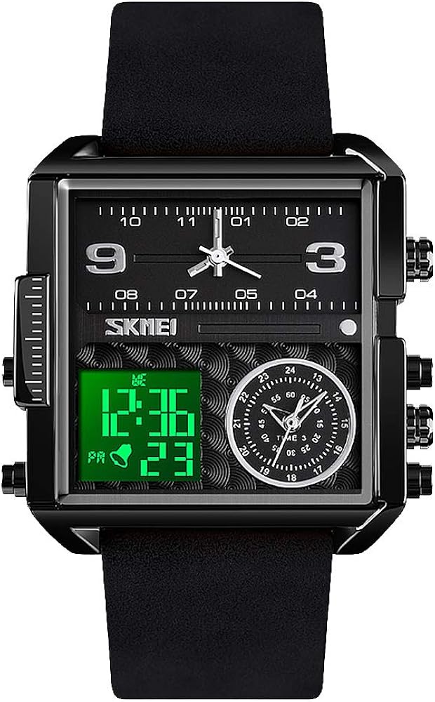 SKMEI Men Digital Watch, Waterproof Military Wrist Watch for Men, Analogue Quartz Watch with Luminous Chronograph Alarm