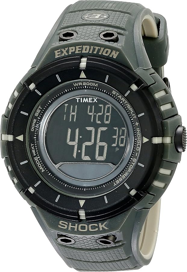 Timex Men's T49612 Expedition Shock Digital Compass Olive/Black Resin Strap Watch