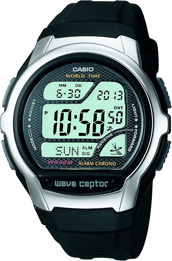 Casio Men's WV58A-1AVCR Waveceptor Black Resin Band Digital Watch