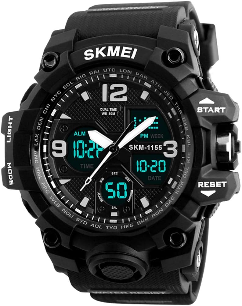 Men's Military Digital Watch Sports Outdoor Waterproof Watches with Date Multi Function Tactics LED Alarm Stopwatch Analog Watches