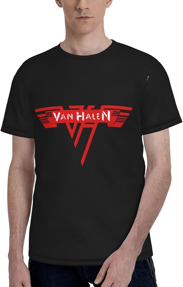 Youth Dads Round Neck Tshirts Short Sleeve Garment for Van.1986 Halen T Shirts,Vintage T Shirts