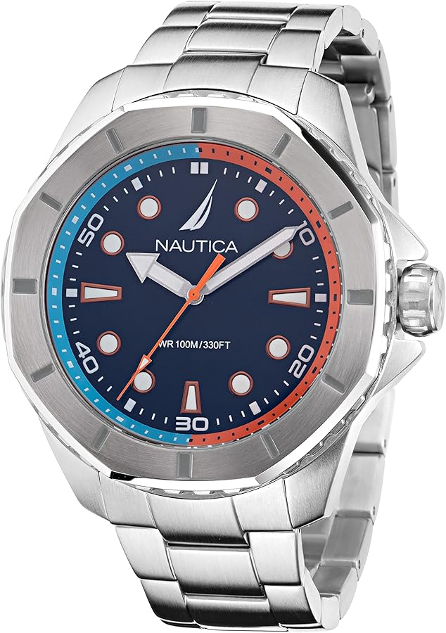 Nautica Men's NAPKMS302 KOH May Bay Recycled (85%) Stainless Steel Bracelet Watch