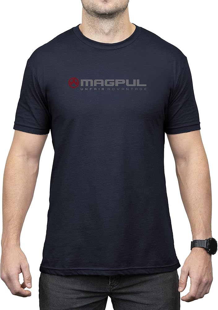 Magpul mens Crew Neck Short Sleeve T-shirt for Men Unfair Advantage Cotton T Shirt Navy XL, Multi, X-Large US