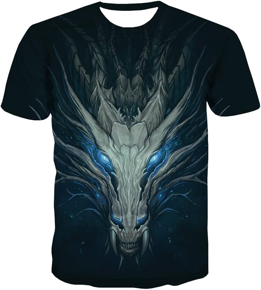 KYKU Cute Dragon Tshirt Men Fantasy Apparel Animal Graphic T Shirts