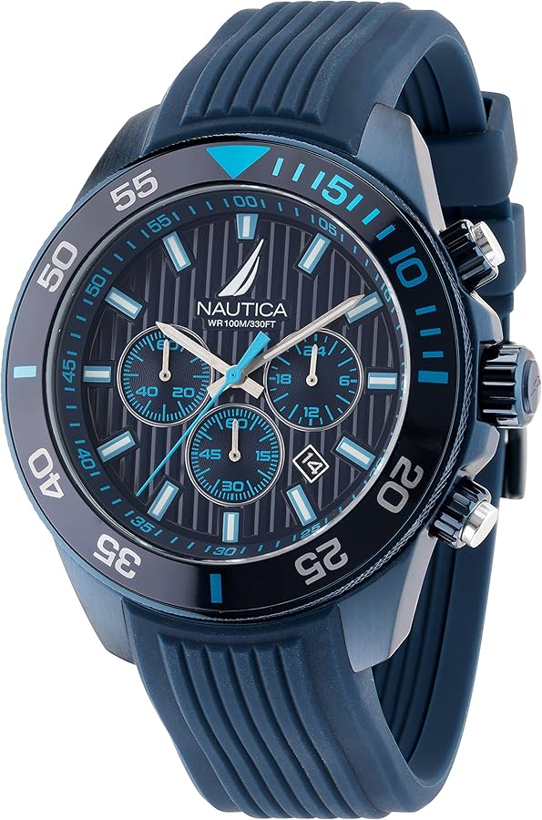 Nautica Men's NAPNOS303 One Blue Silicone Strap Watch