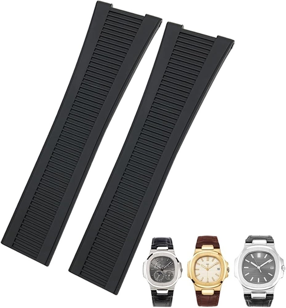 25mm Notch Shape Rubber Silicone Watch Strap Waterproof Watch Bands For PATEK PHILIPPE Nautilus Men Bracelet