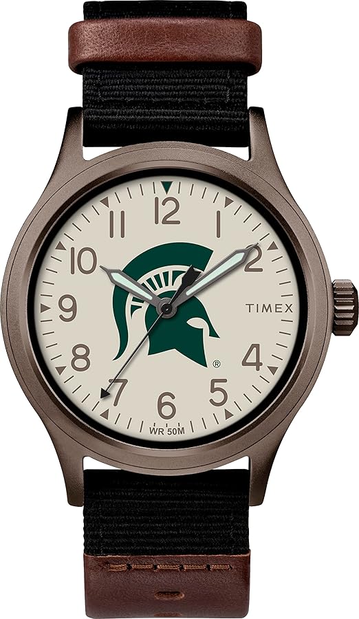 Timex Tribute Men's Collegiate Pride 40mm Watch - Michigan State Spartans with Black Fastwrap Strap