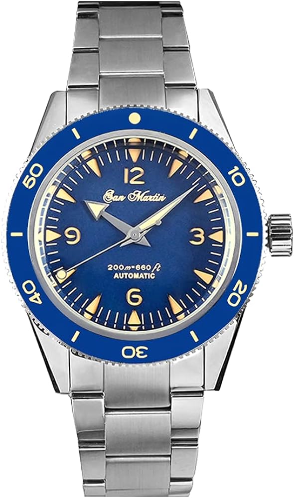 San Martin SN051G 39.5mm Diver NH35 Sandwich Dial Luxury Men Watch Sapphire Glass Automatic Mechanical Wristwatches