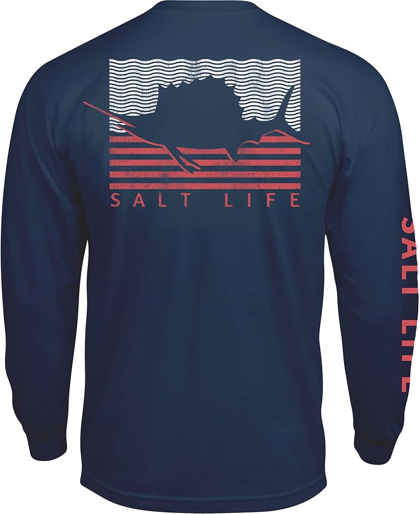 Salt Life Men's Sailin Flag Long Sleeve Crew Neck Tee